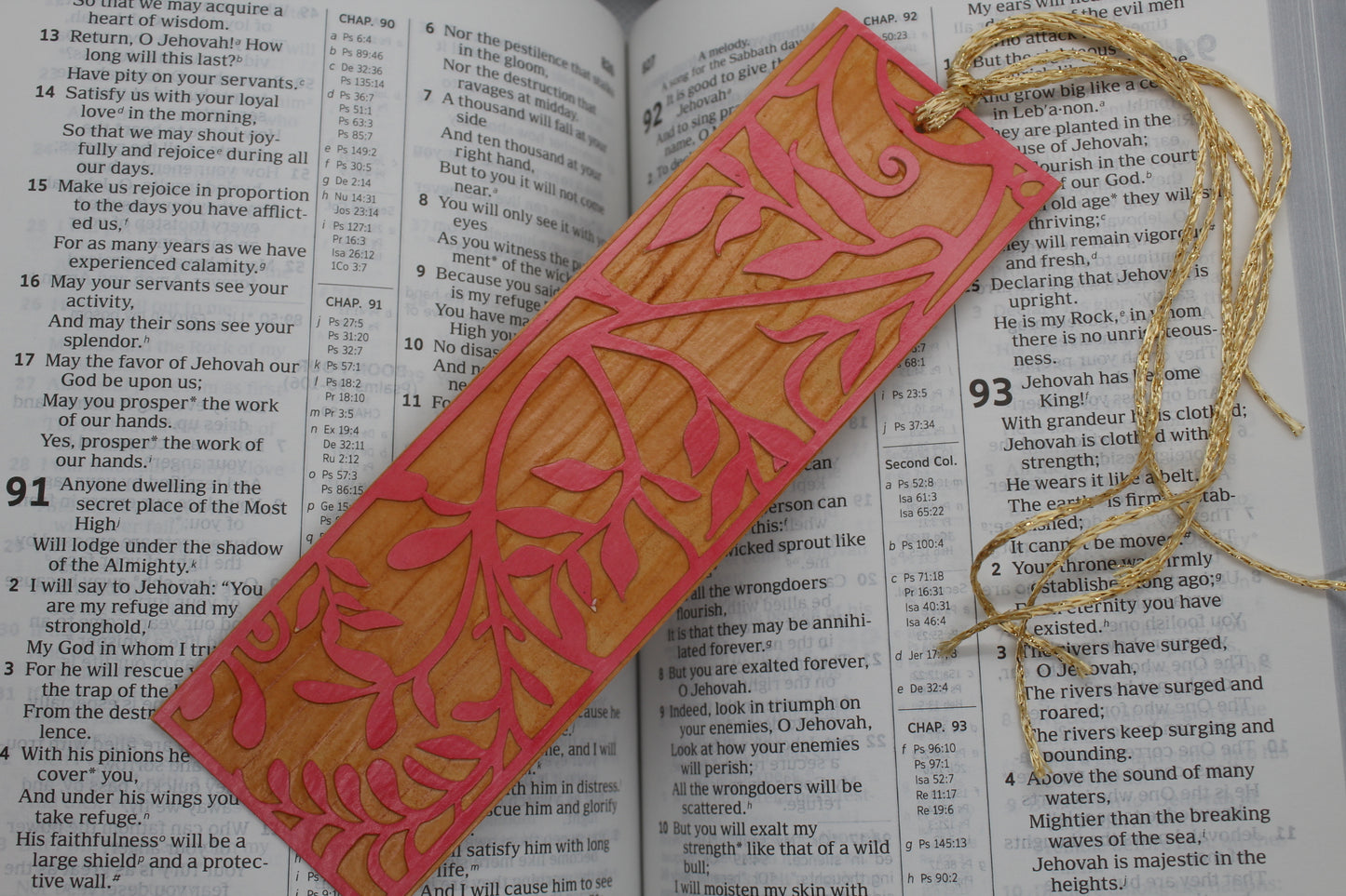 Handmade Paper Bookmarks -Leaves Wood Grain