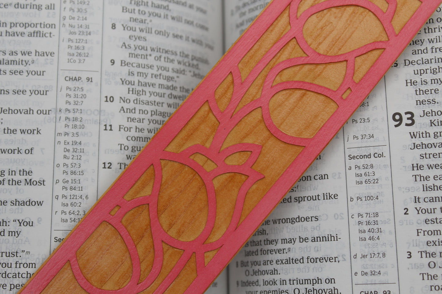 Handmade Paper Bookmarks -Tulips Wood Grain