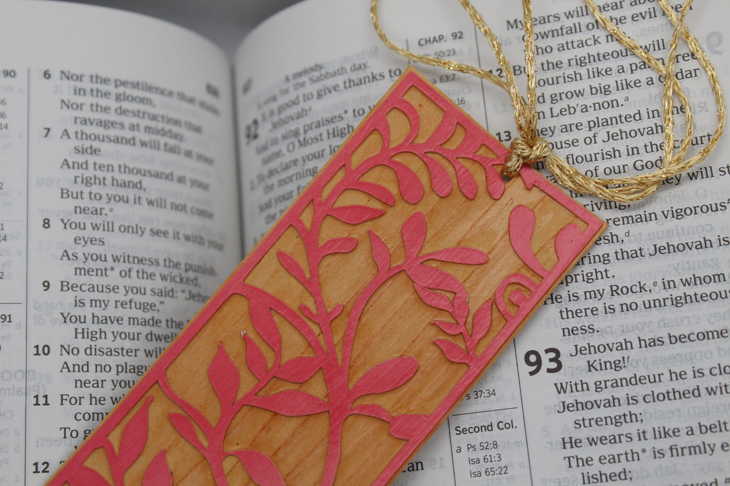 Handmade Paper Bookmarks -Leaves Wood Grain