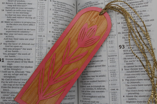 Handmade Paper Bookmarks -Tulip Wood Grain