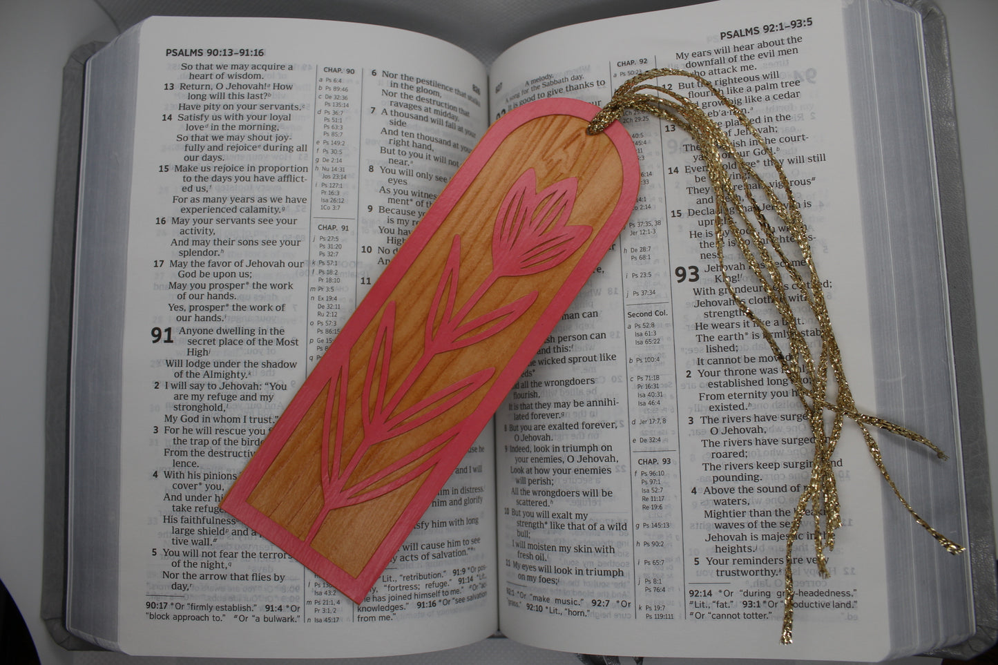 Handmade Paper Bookmarks -Tulip Wood Grain
