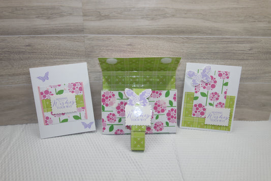 Handcrafted Card Gift Set with Laminated Keepsake Folio – Set of 4