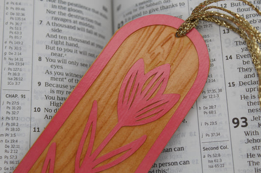 Handmade Paper Bookmarks -Tulip Wood Grain