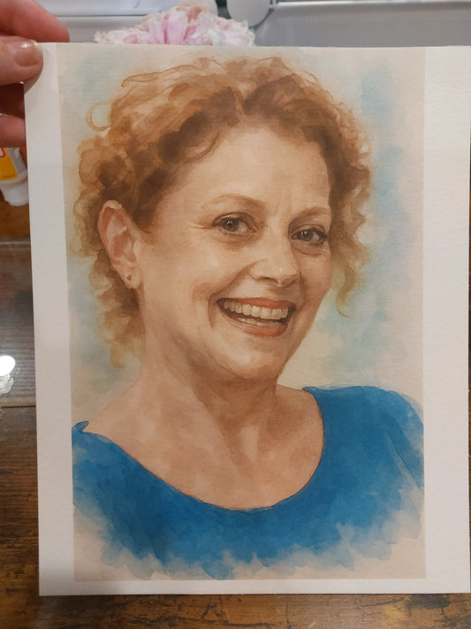 Custom Watercolor Portrait 5" x 7" – Made from Your Photo