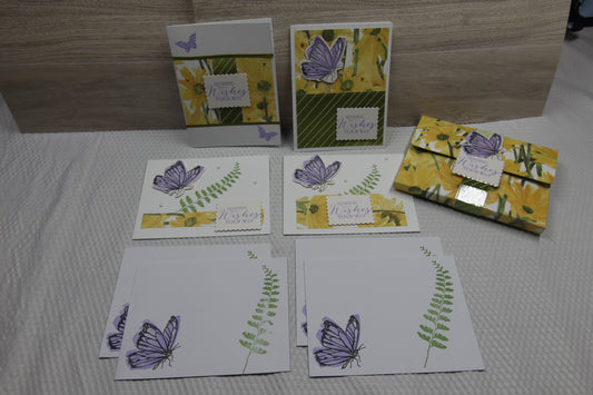 Handcrafted Card Gift Set with Laminated Keepsake Folio – Set of 4
