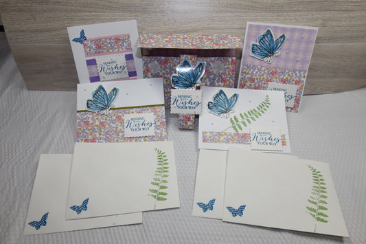 Handcrafted Card Gift Set with Laminated Keepsake Folio – Set of 4