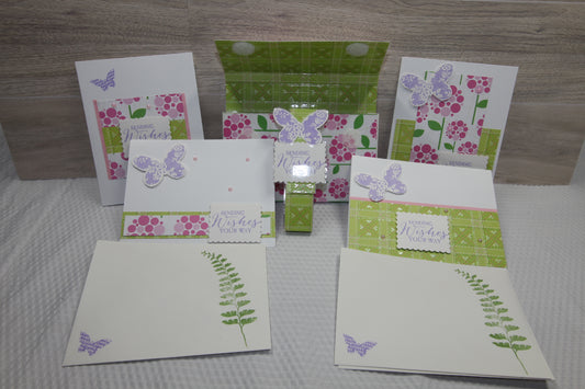 Handcrafted Card Gift Set with Laminated Keepsake Folio – Set of 4