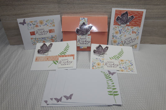 Handcrafted Card Gift Set with Laminated Keepsake Folio – Set of 4