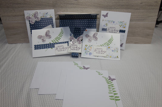 Handcrafted Card Gift Set with Laminated Keepsake Folio – Set of 4