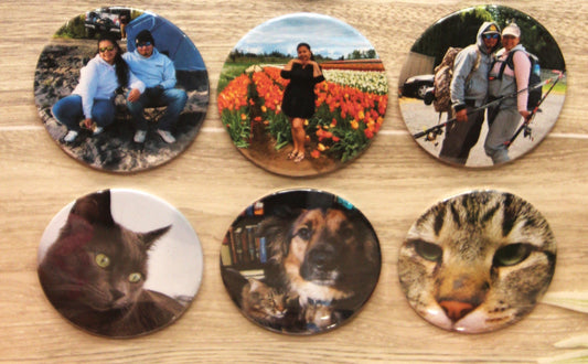 Set of 6 Handmade Custom Photo Magnets - Upload your Photos